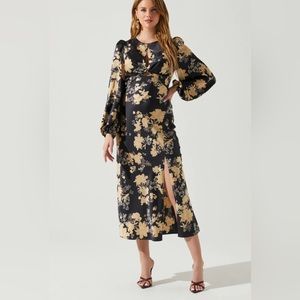 ASTR THE LABEL SUZY DRESS BLACK CREAM FLORAL